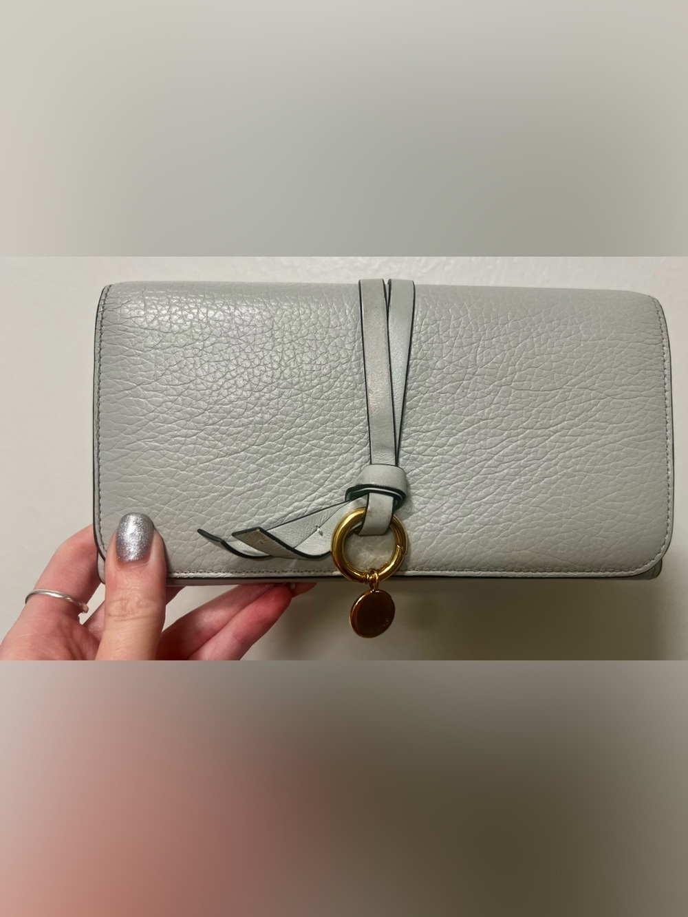 Chloe Wallet | Gray with Gold Hardware